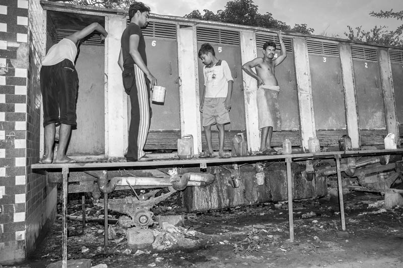 Mobile toilets provided in an informal colony in Southeast district, National Capital Territory of Delhi (NCTD)